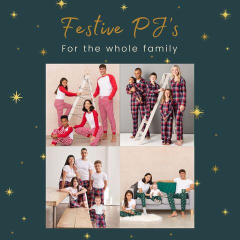 Festive PJ's social post graphic