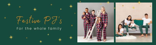 Festive PJ's website desktop banner