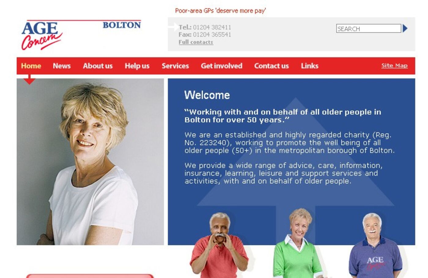 Age Concern Bolton Homepage header - Age Concern Bolton