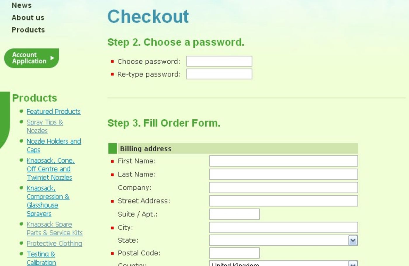 Agratech Services Checkout Step 2 header - Agratech