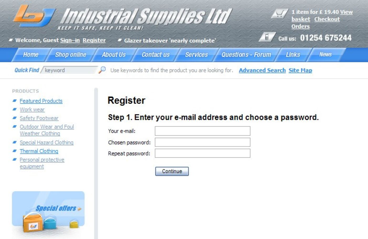 BJ Industrial Supplies Register