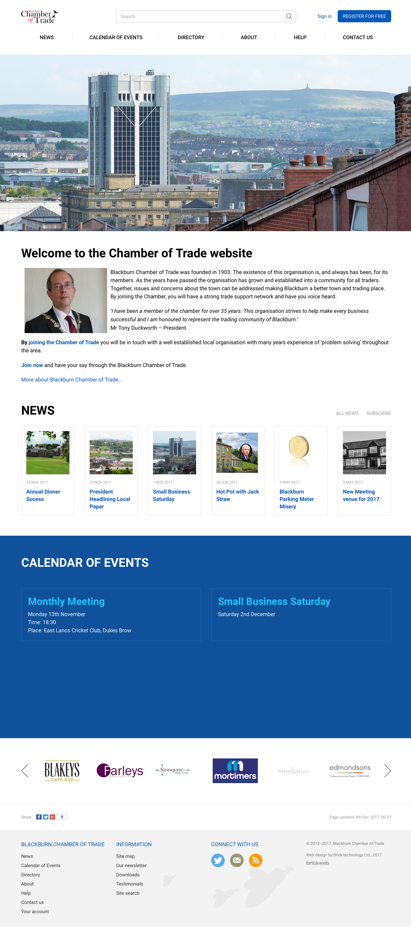 Blackburn Chamber of Trade Home page