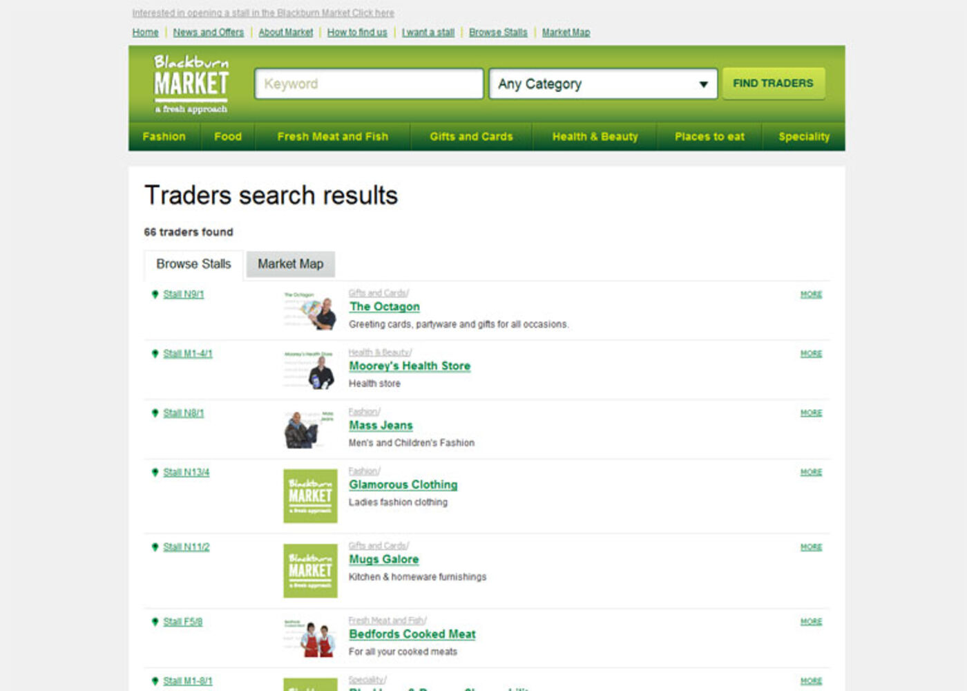 Blackburn Market Traders Search Results