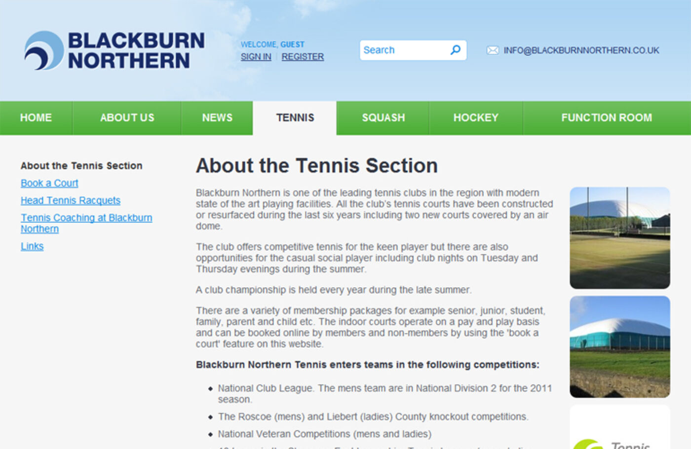 Blackburn Northern Sports Club (2011) Regular page