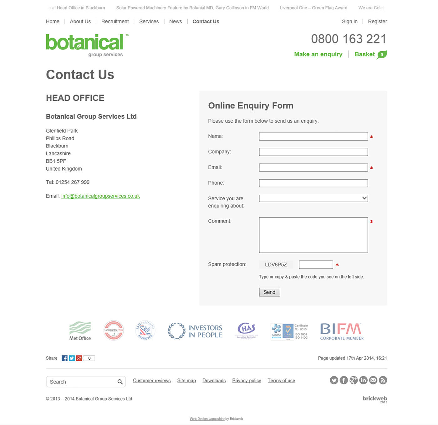 Botanical Group Services (2014) Contact Us