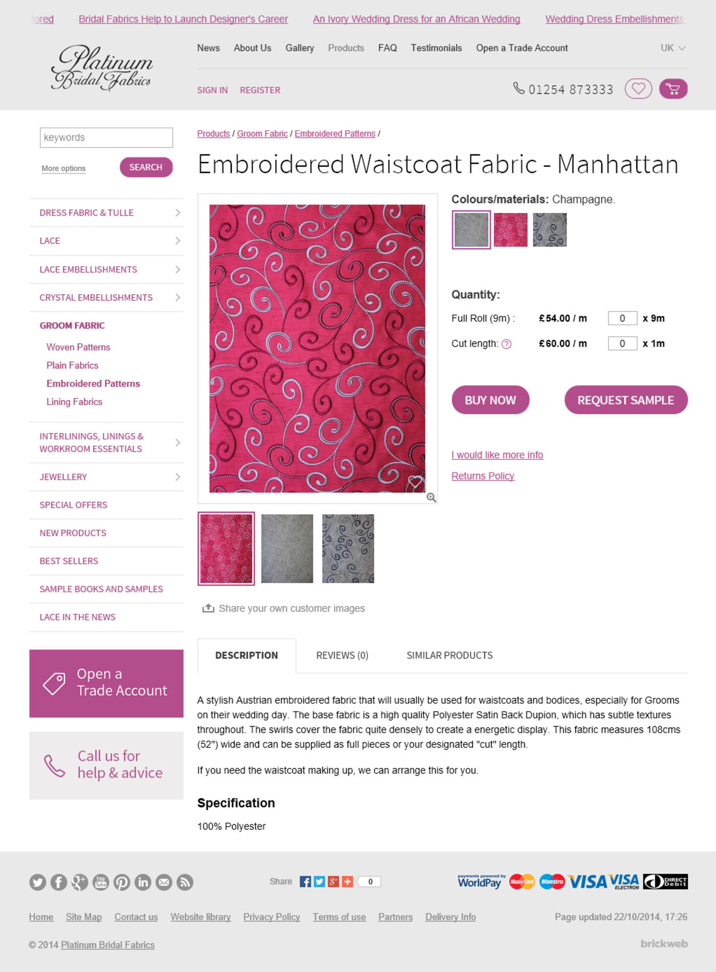 Bridal Fabrics (2014) Product
