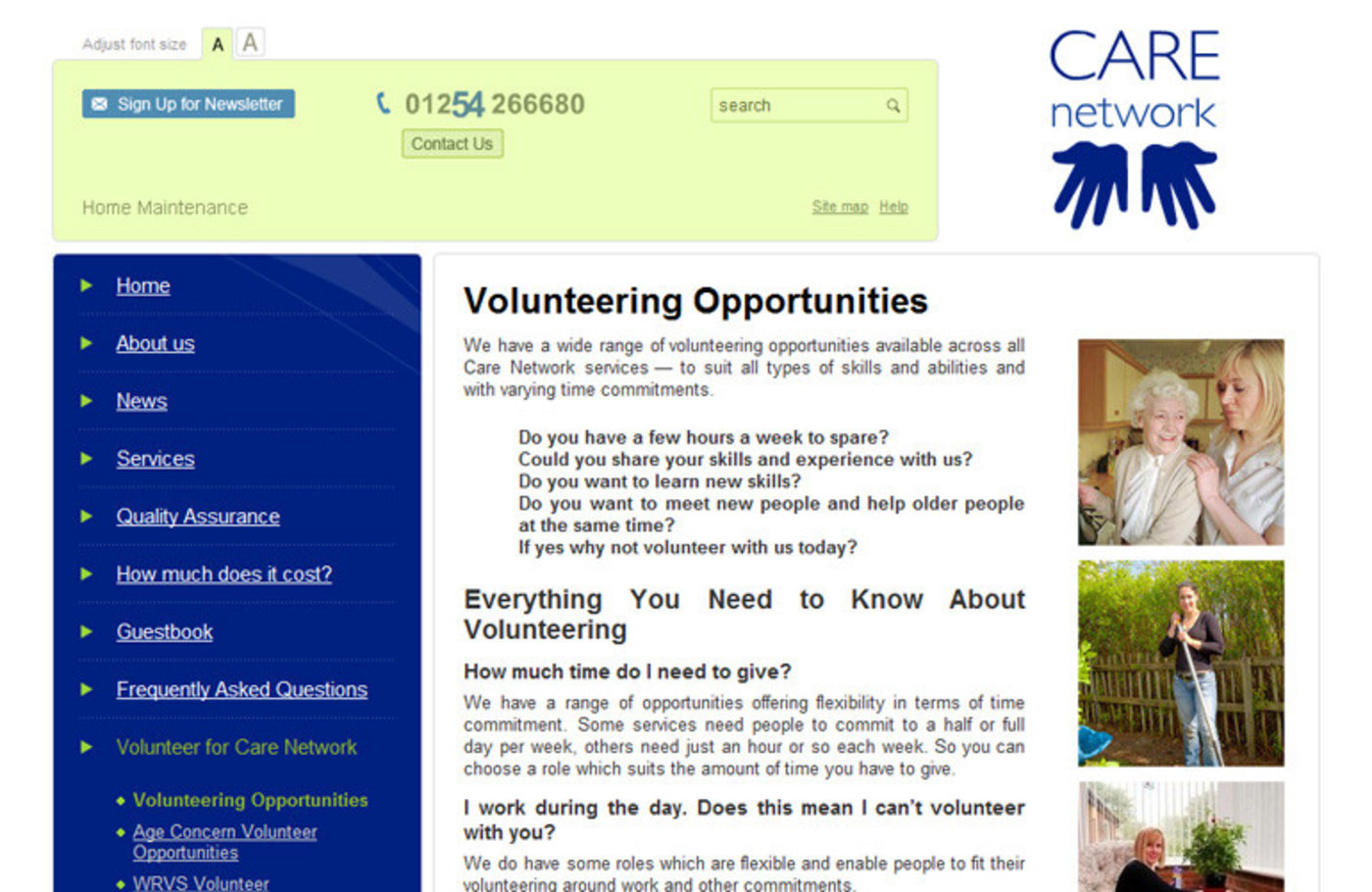 Care Network Regular page