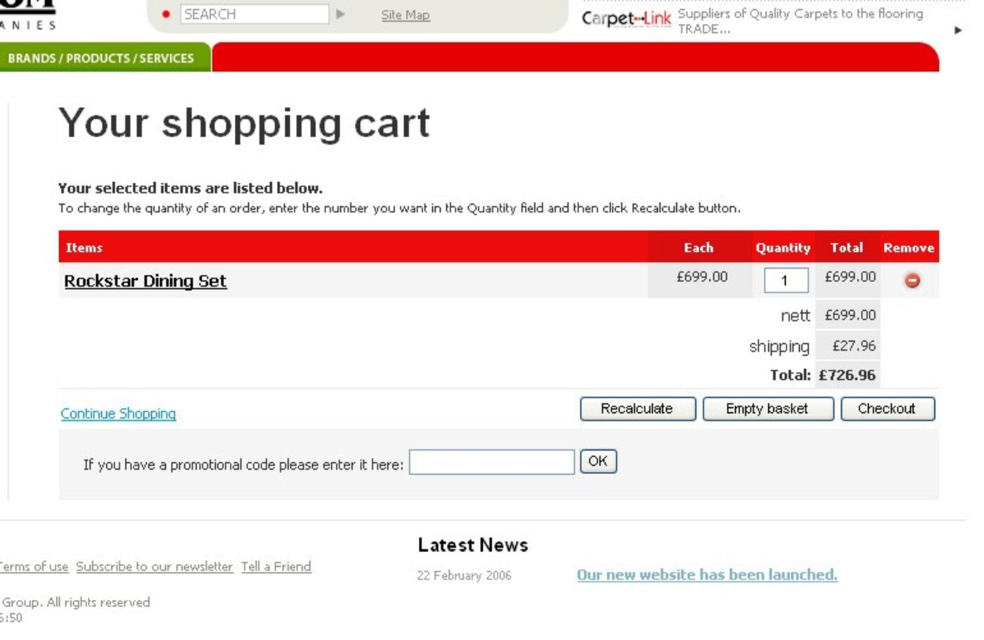 Carpet Kingdom Group Shopping cart