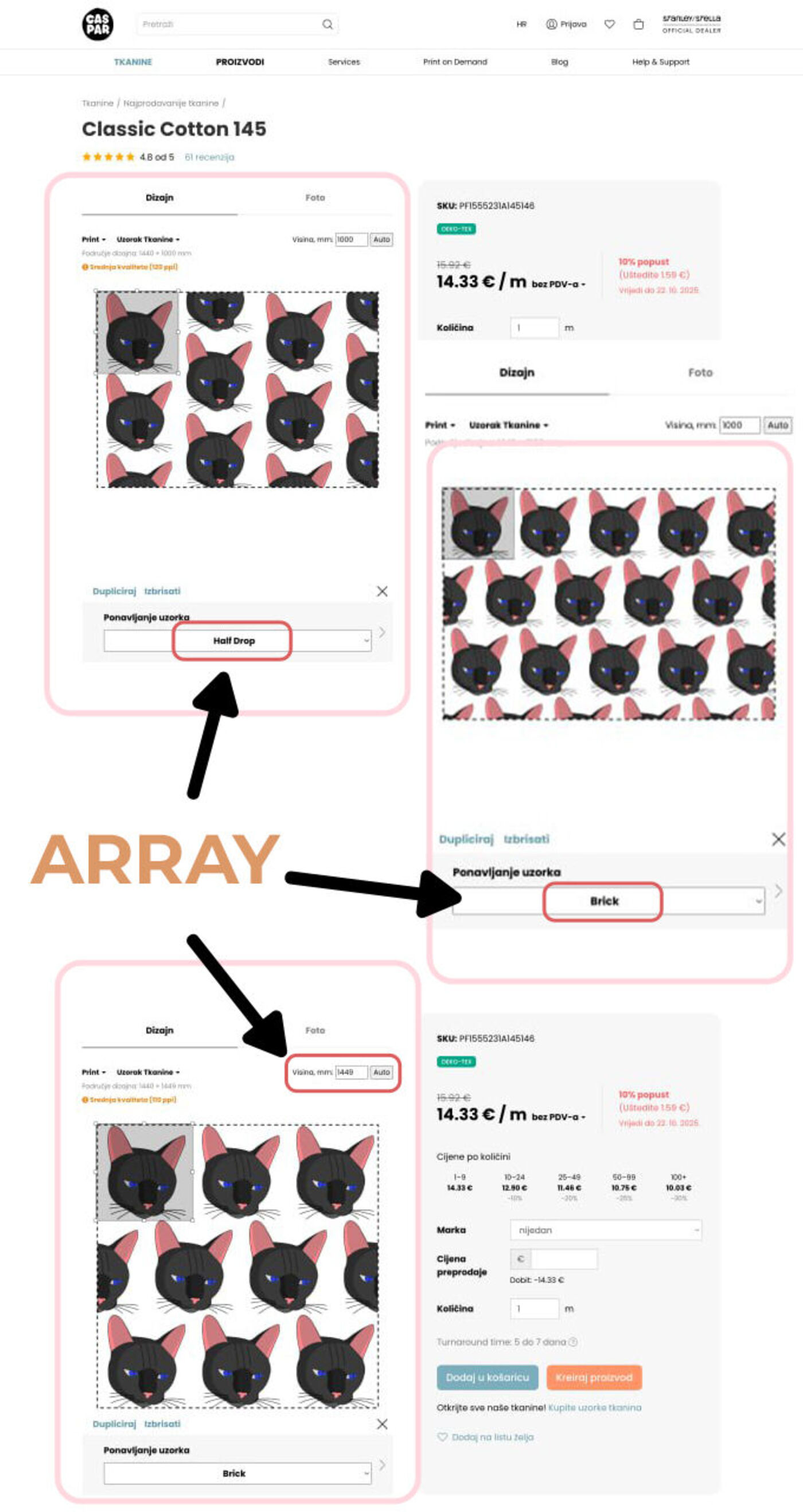 Caspar Create Fabric pattern formation
