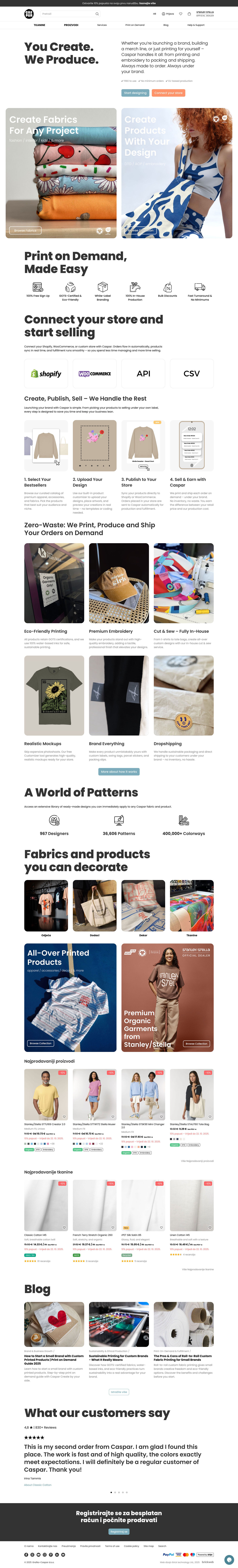 Caspar Create Home page