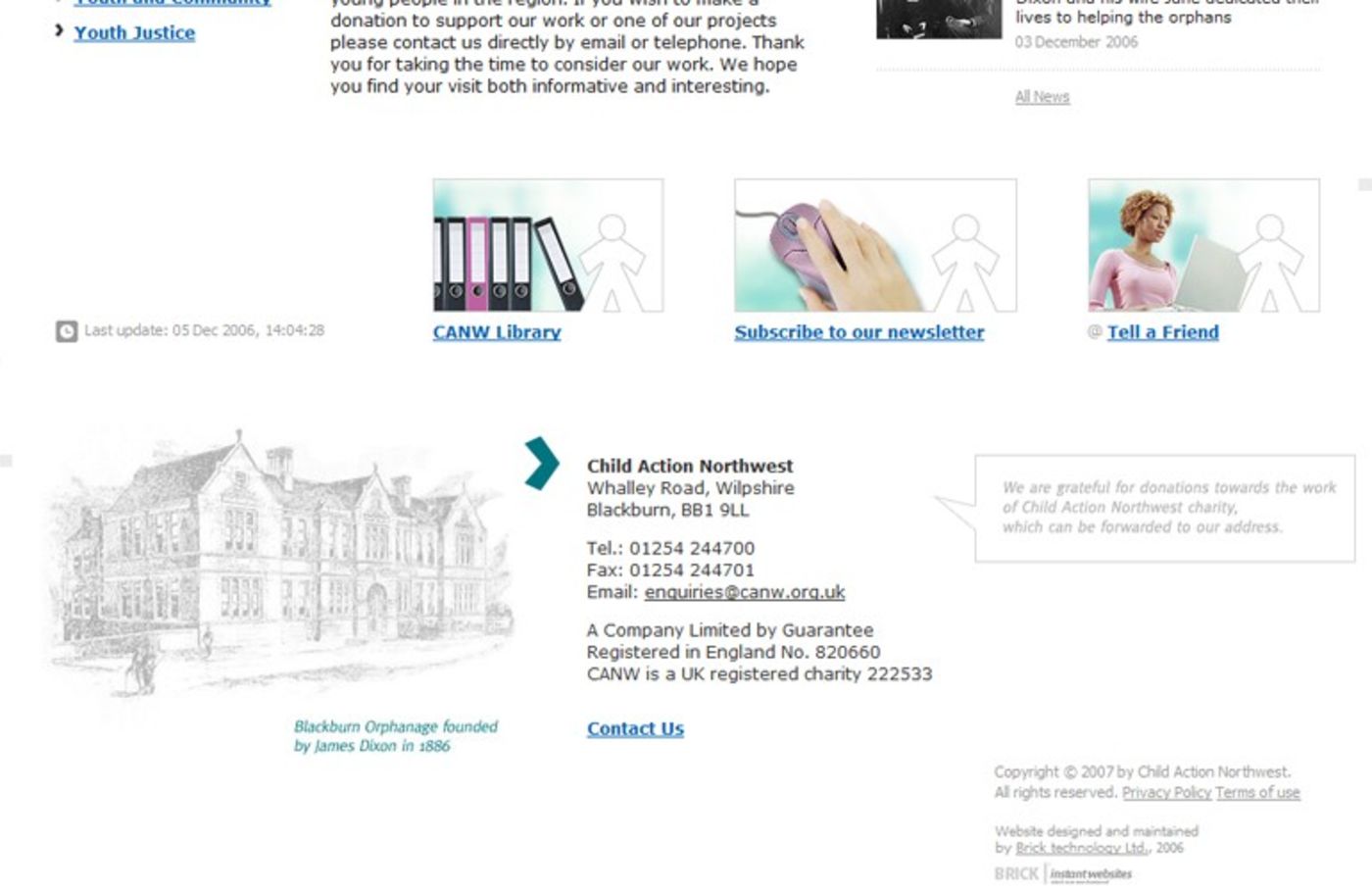Child Action Northwest Homepage footer