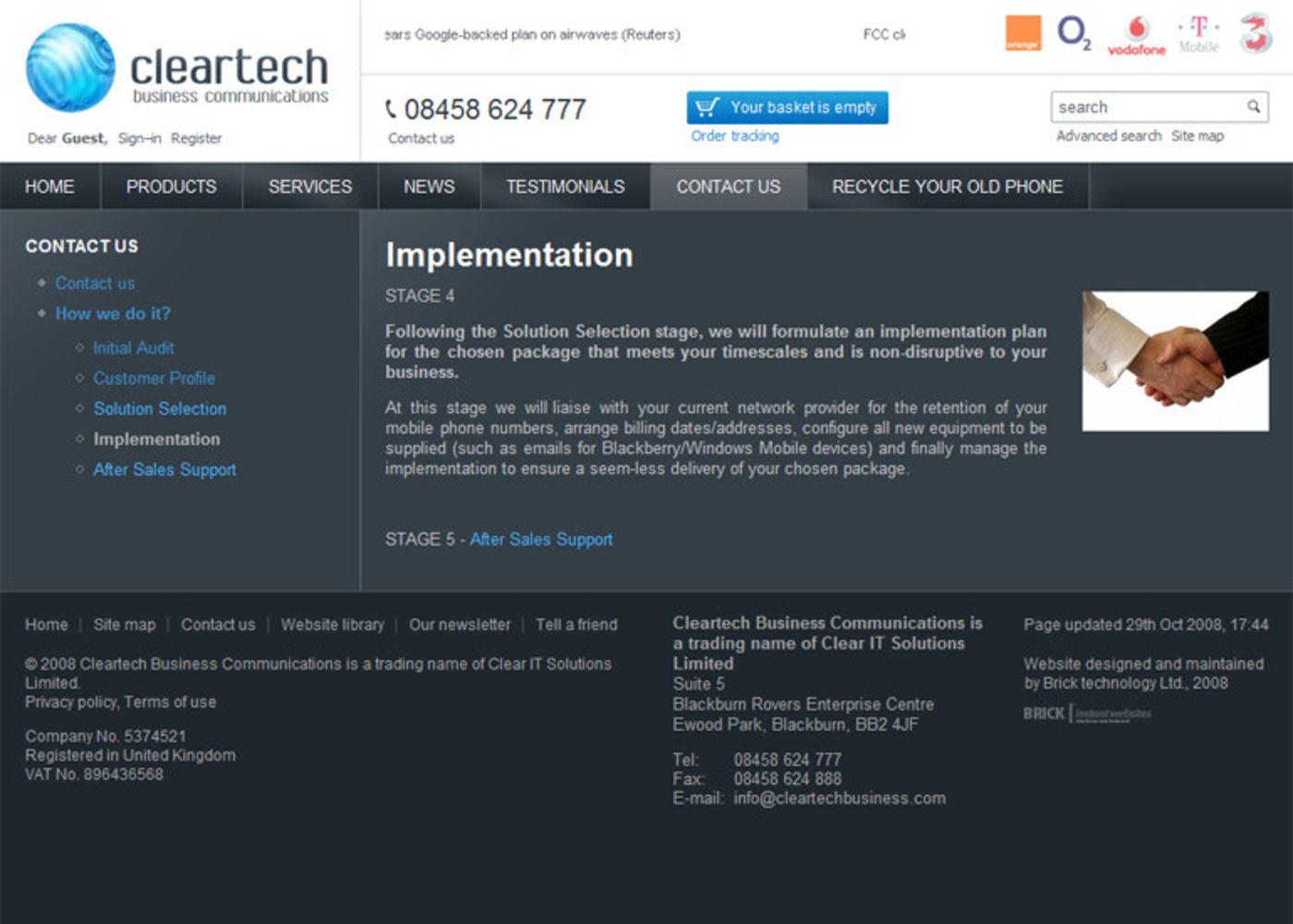 Cleartech Business Communications Regular page