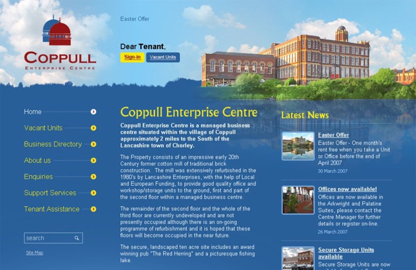 Coppull Enterprise Centre Homepage header