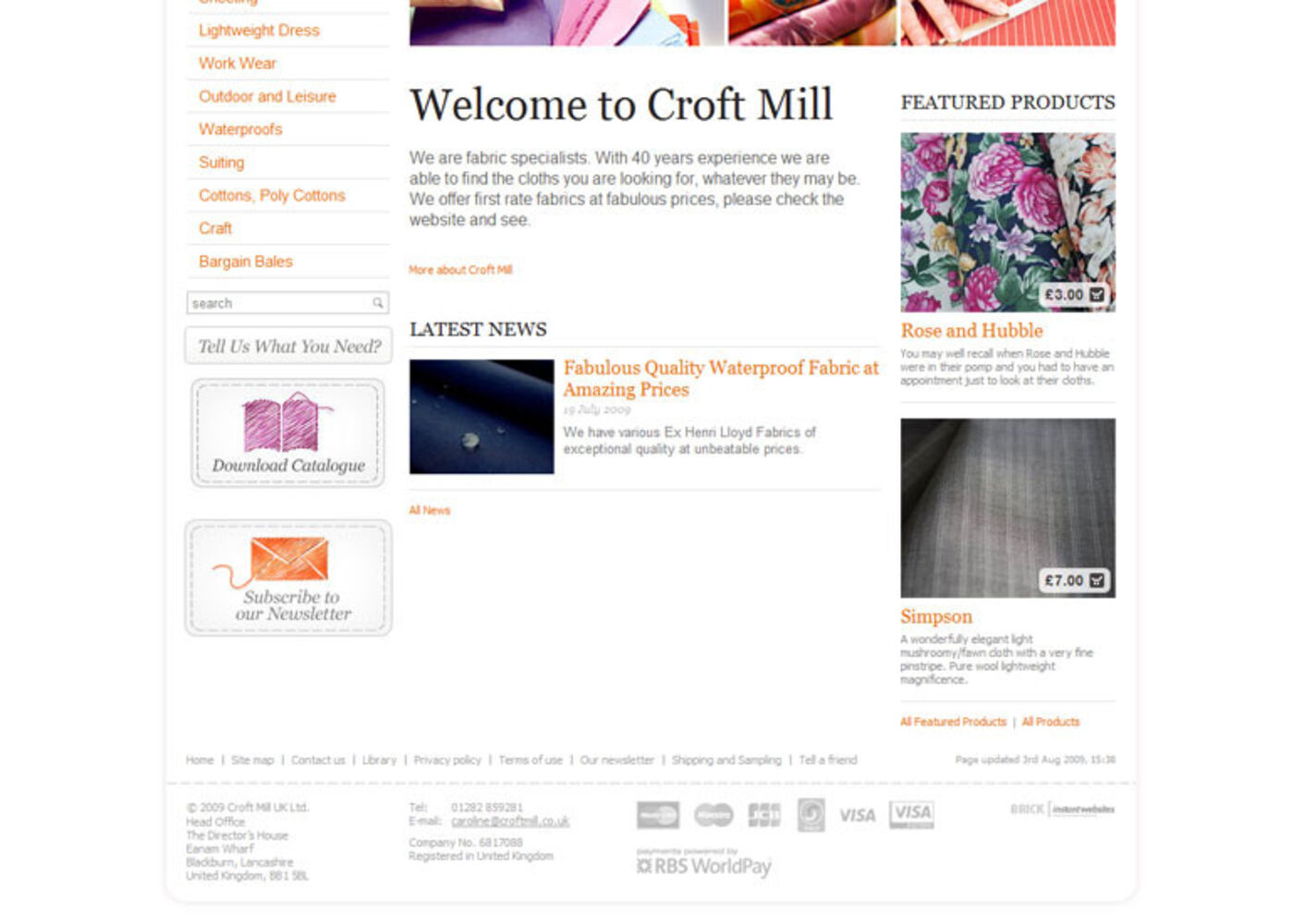 Croft Mill (2009) Homepage footer