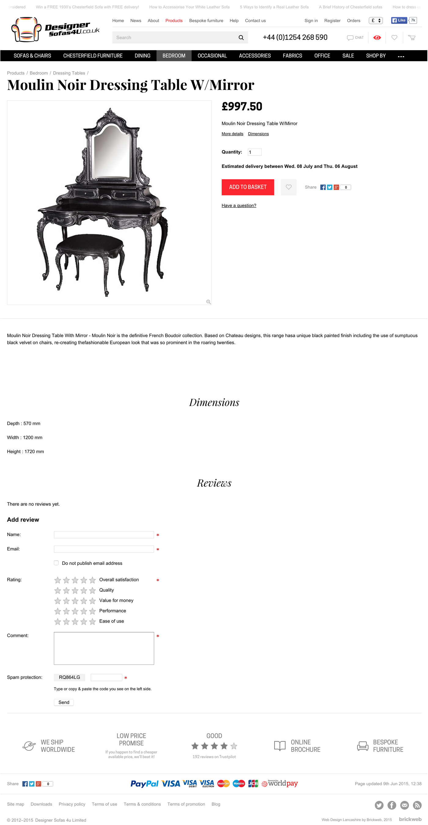 Designer Sofas 4U (2015) Product page