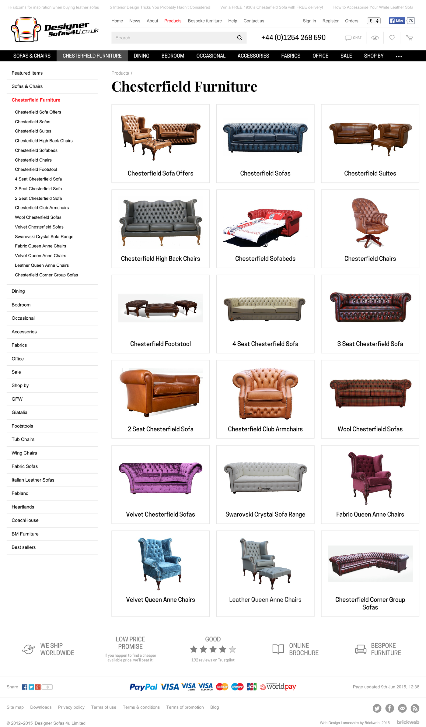 Designer Sofas 4U (2015) Products page