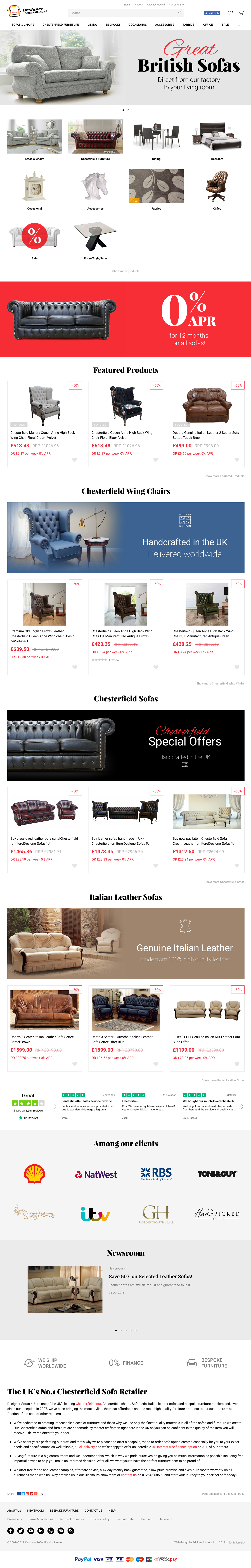 Designer Sofas 4U Home page
