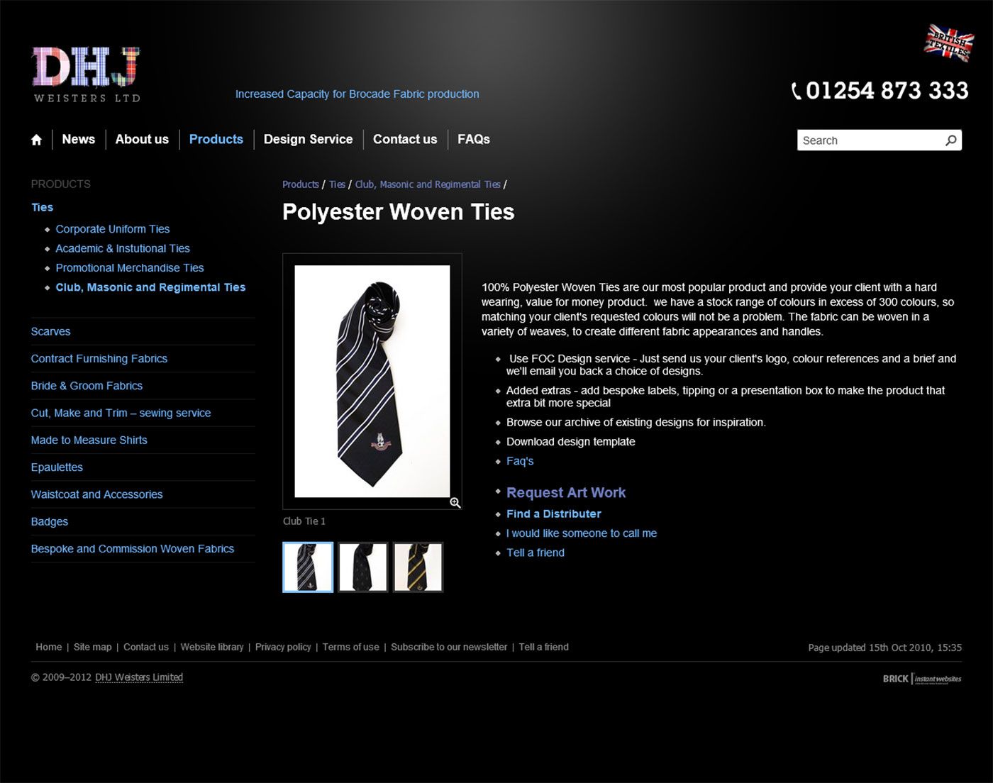 DHJ Weisters Limited (2012) Product-page