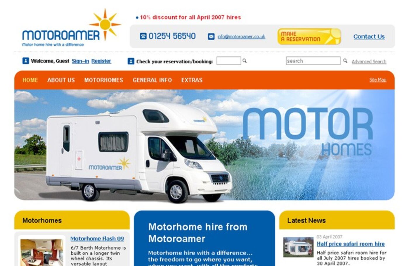 Motoroamer Homepage header