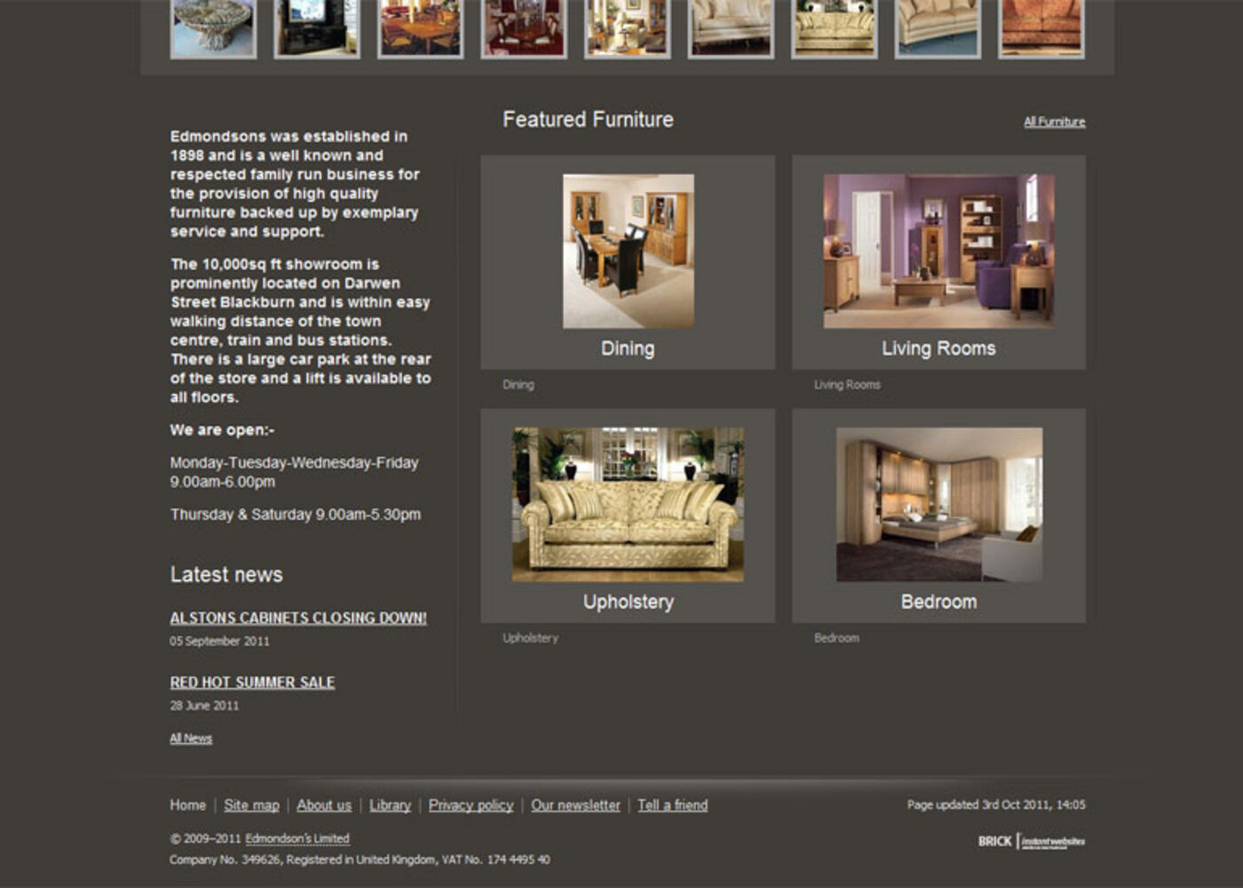 Edmondsons Furniture Homepage footer