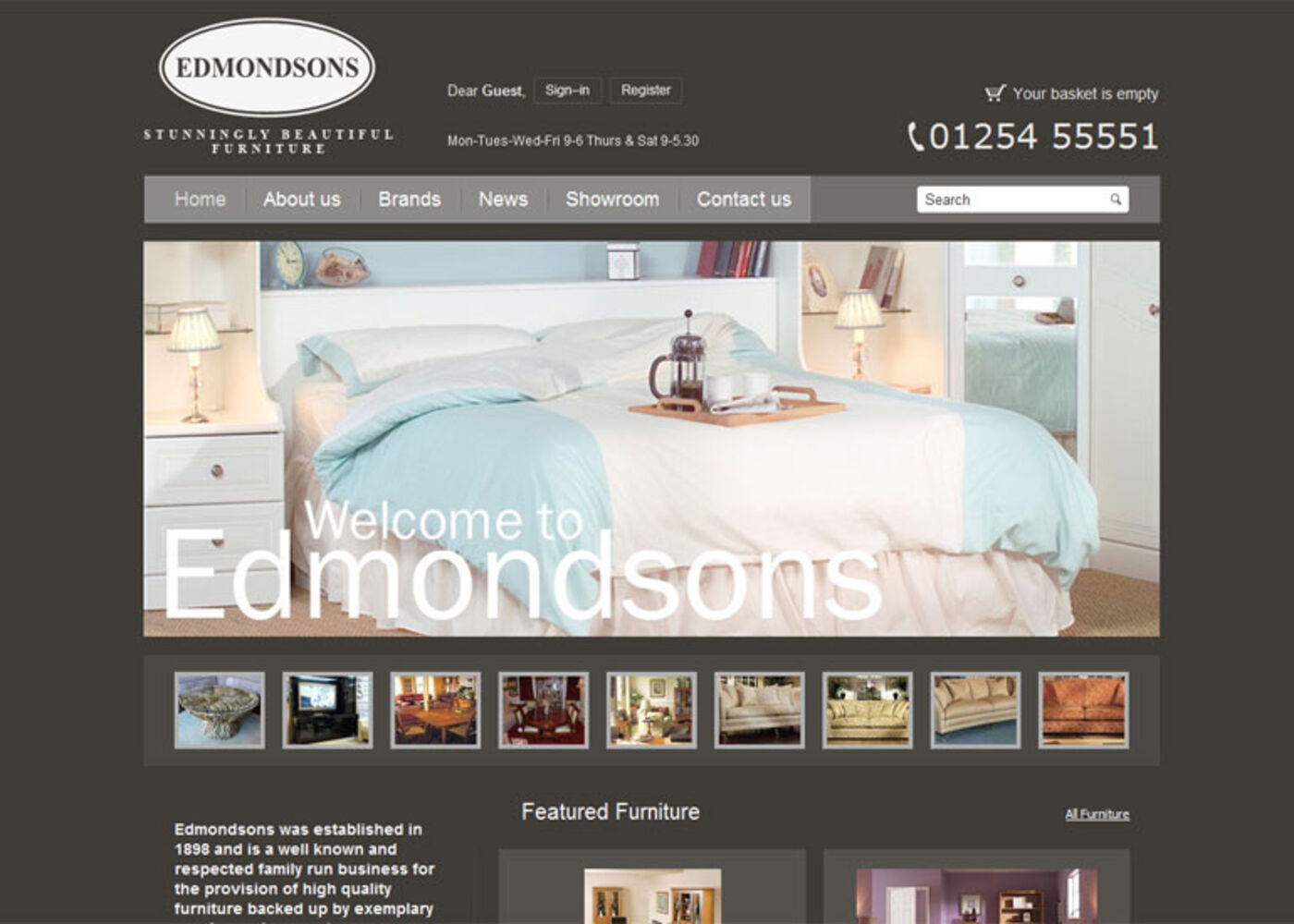 Edmondsons Furniture Homepage header