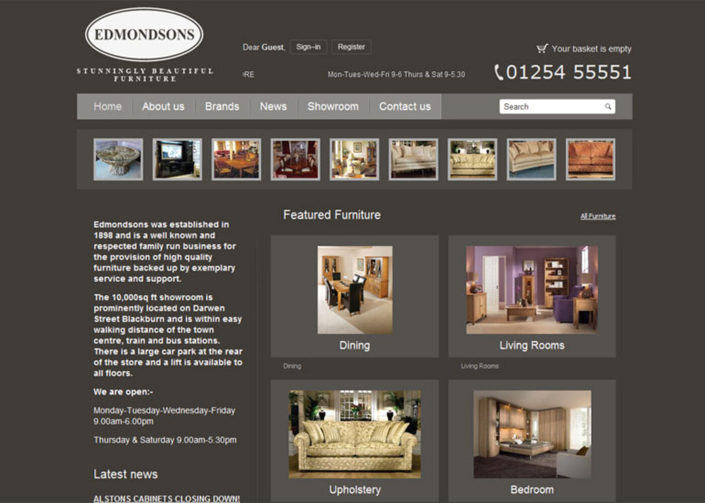 Edmondsons Furniture Homepage header