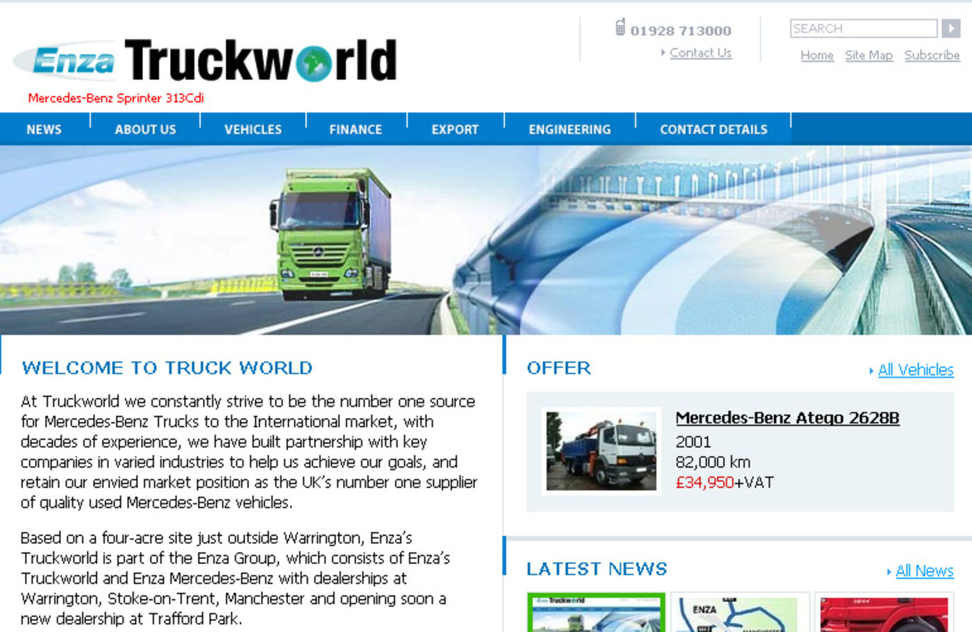 Enza's Truck World Homepage header