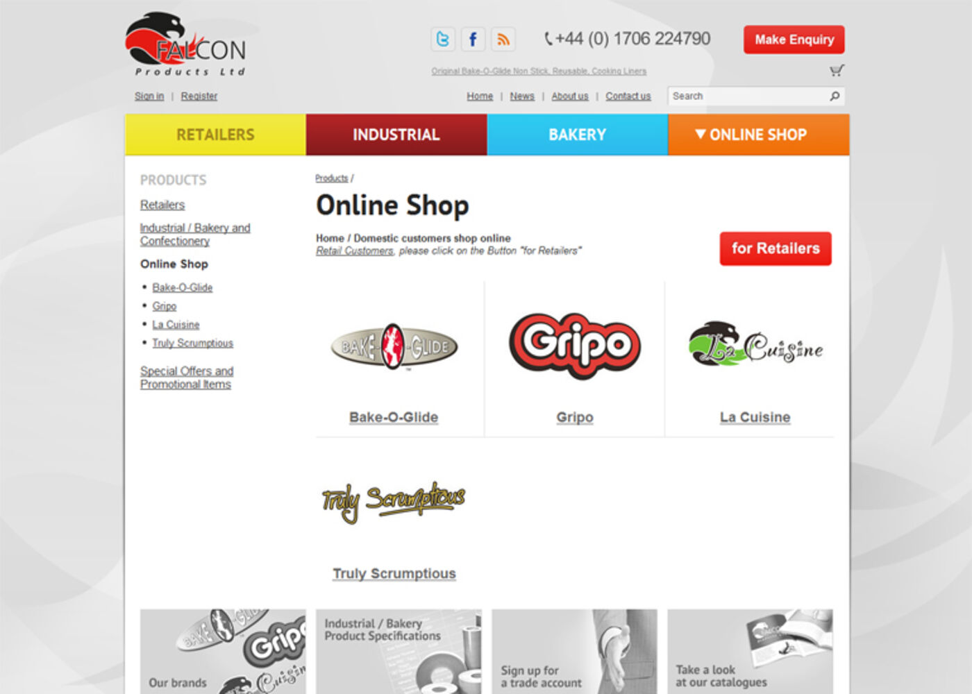 Falcon Products (2011) Online Shop