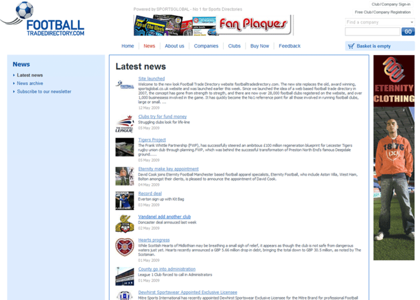 Football Trade Directory (2009) News