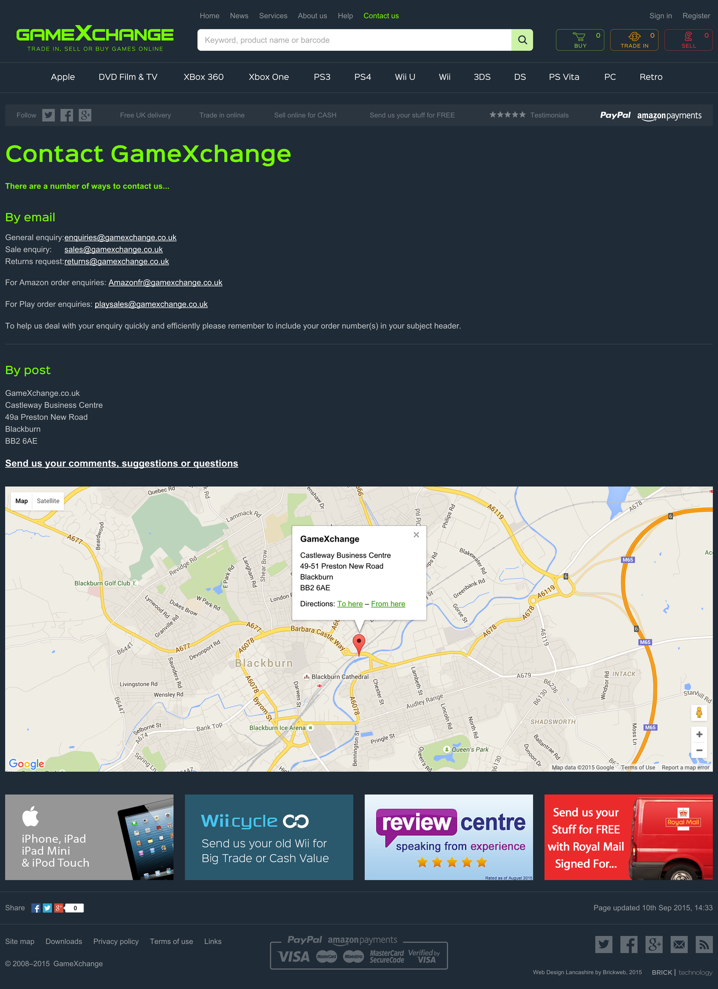 GameXchange Contact us