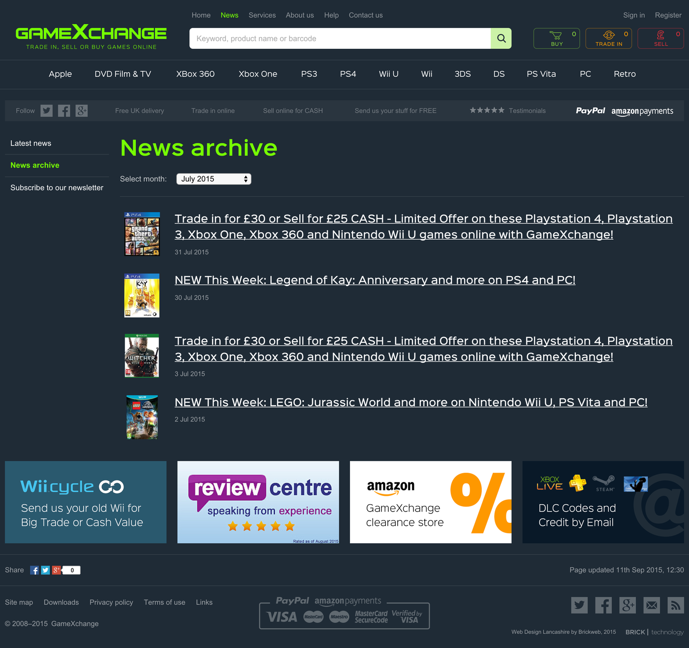 GameXchange News archive