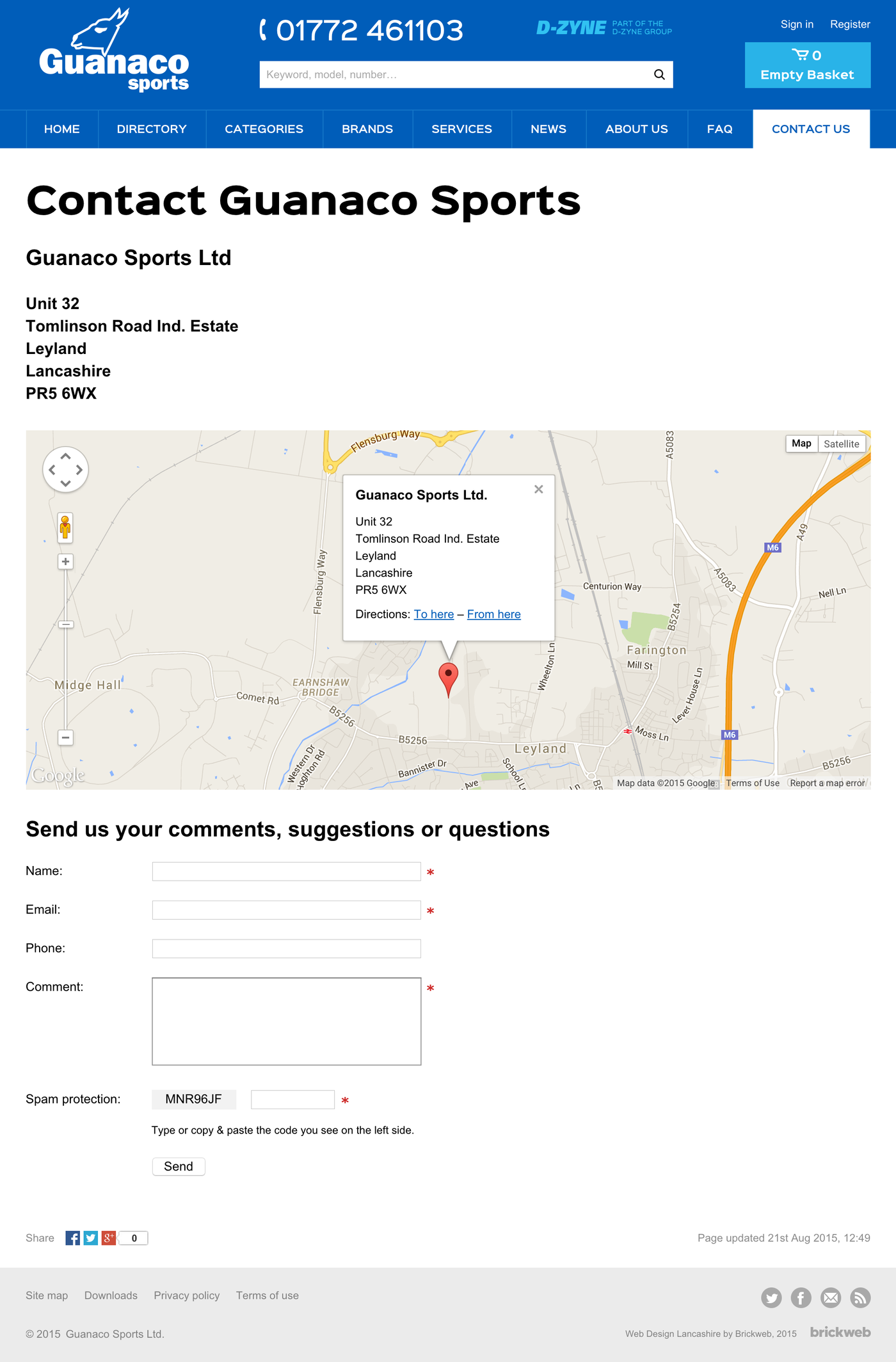 Guanaco Sports Ltd Contact us