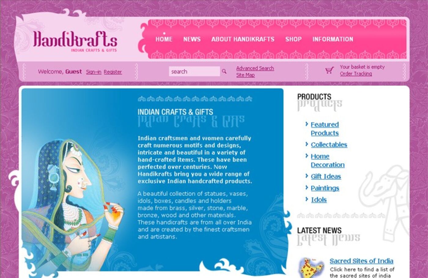 Handi Krafts Homepage header