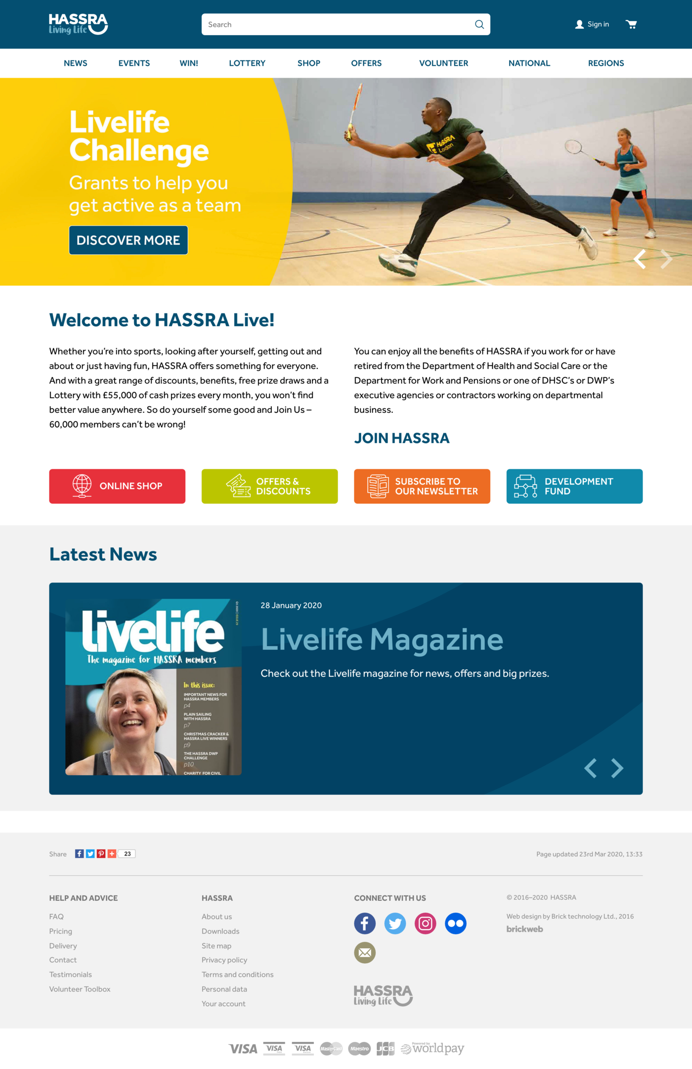 HASSRA Live Home page