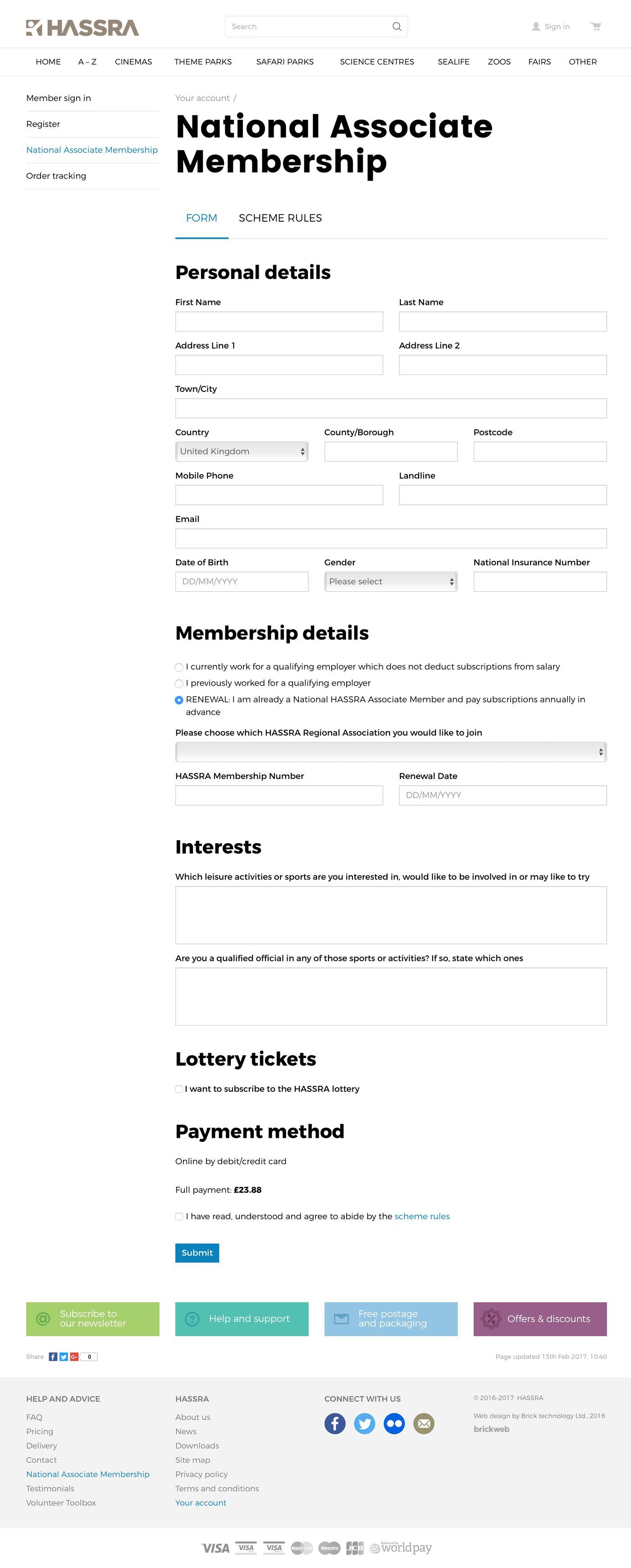 HASSRA's Online Shop (2017) Membership details