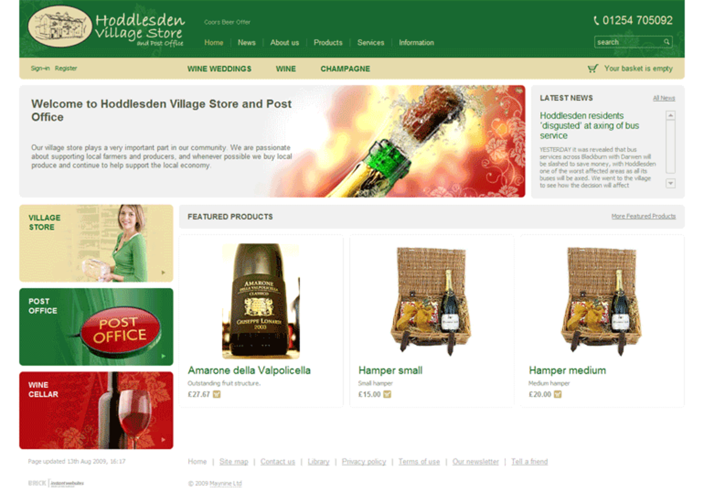 Hoddlesden Village Store Home page