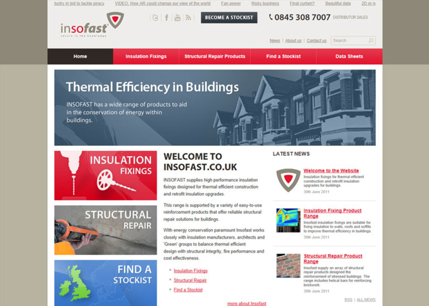 InSoFast Homepage header