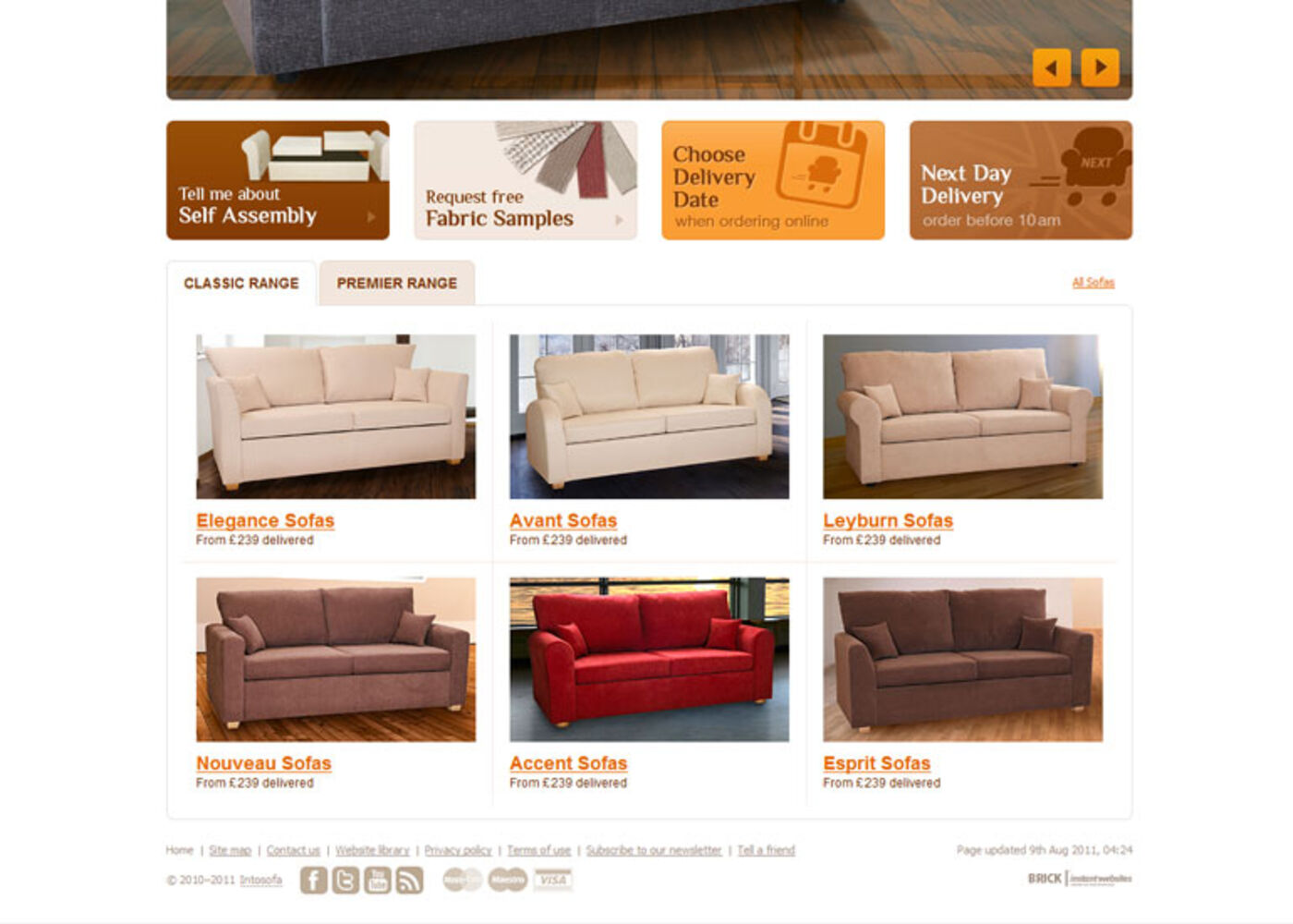 Select a Sofa (2011) Homepge footer