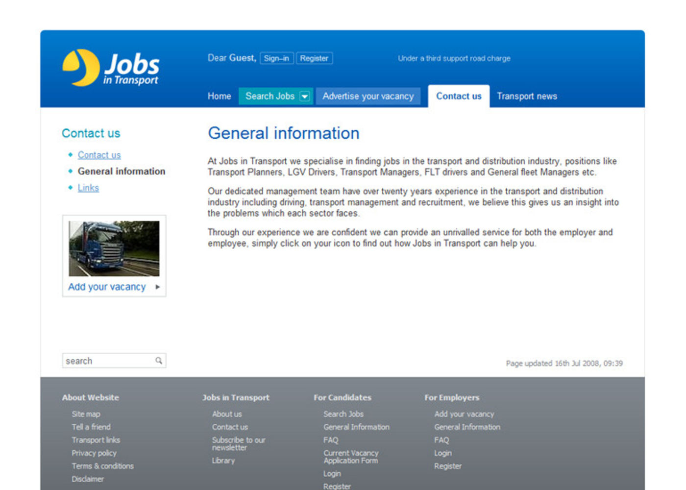 Jobs in Transport Regular page