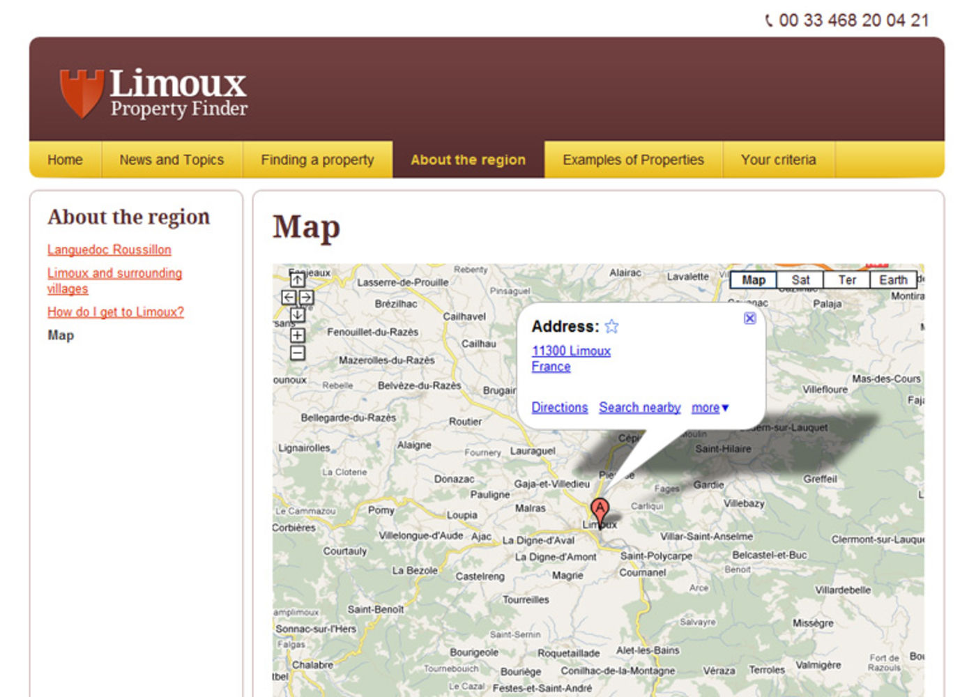 Limoux Property Finder Map