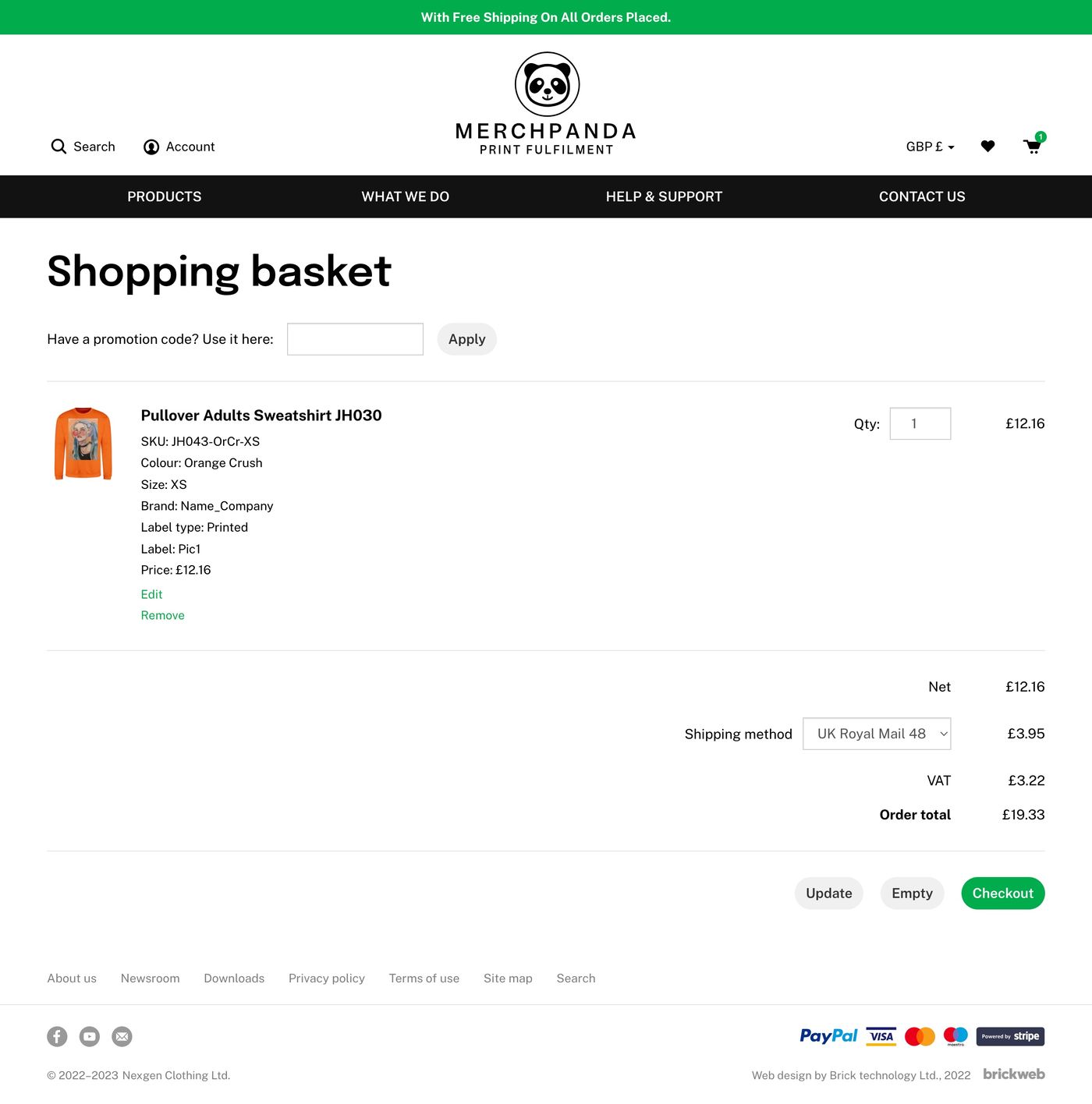 Merch Panda Shopping Basket