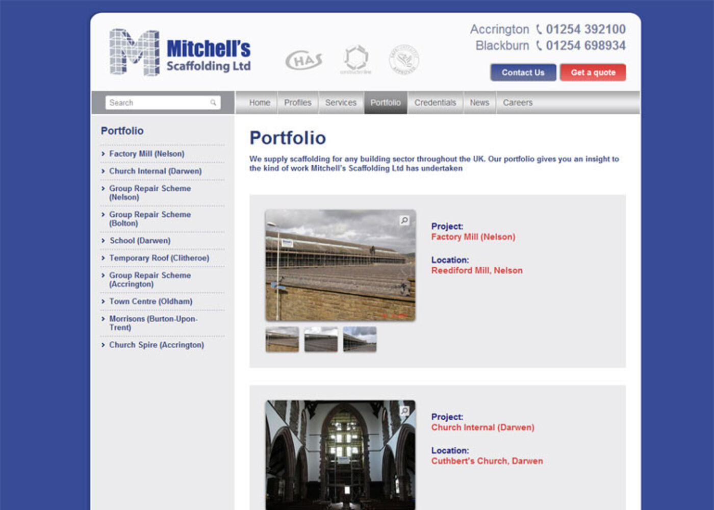 Mitchells Scaffolding Ltd Portfolio