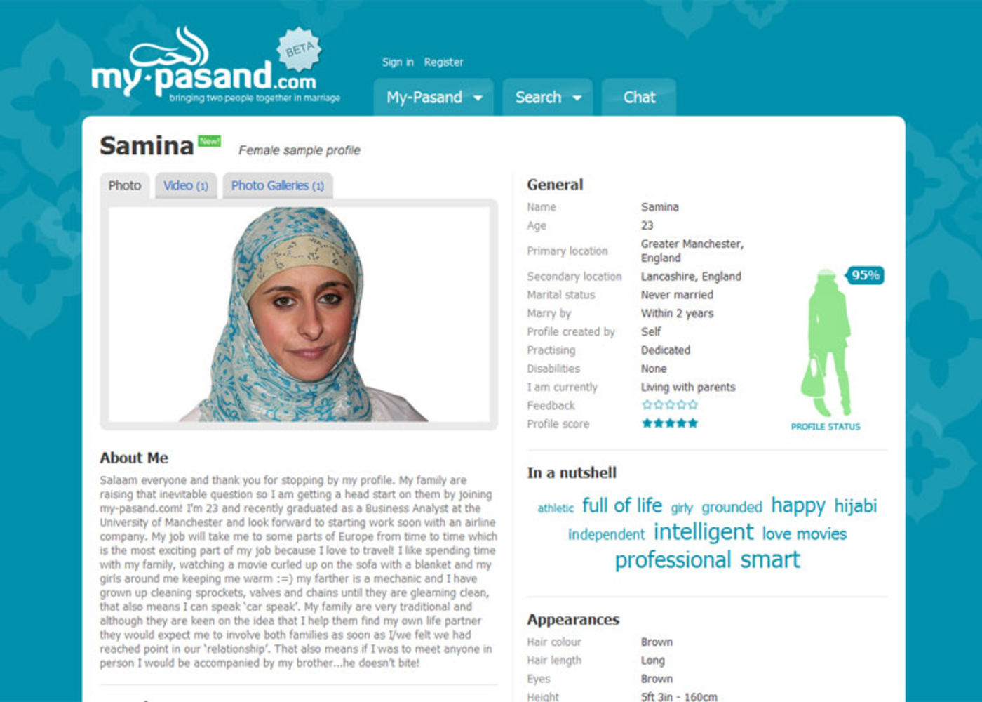 My-Pasand Female sample profile