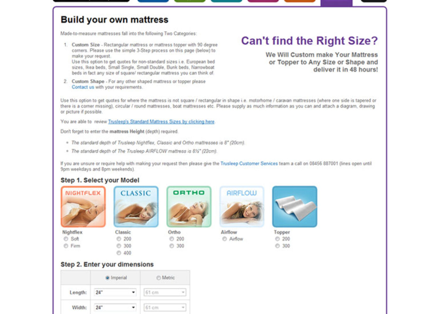 TruSleep Build your own mattress - TruSleep