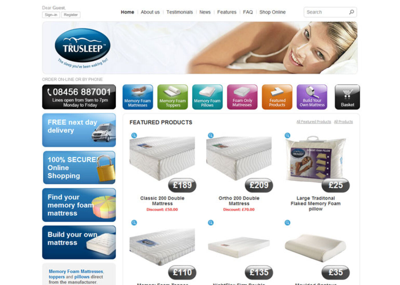 TruSleep Homepage header - TruSleep