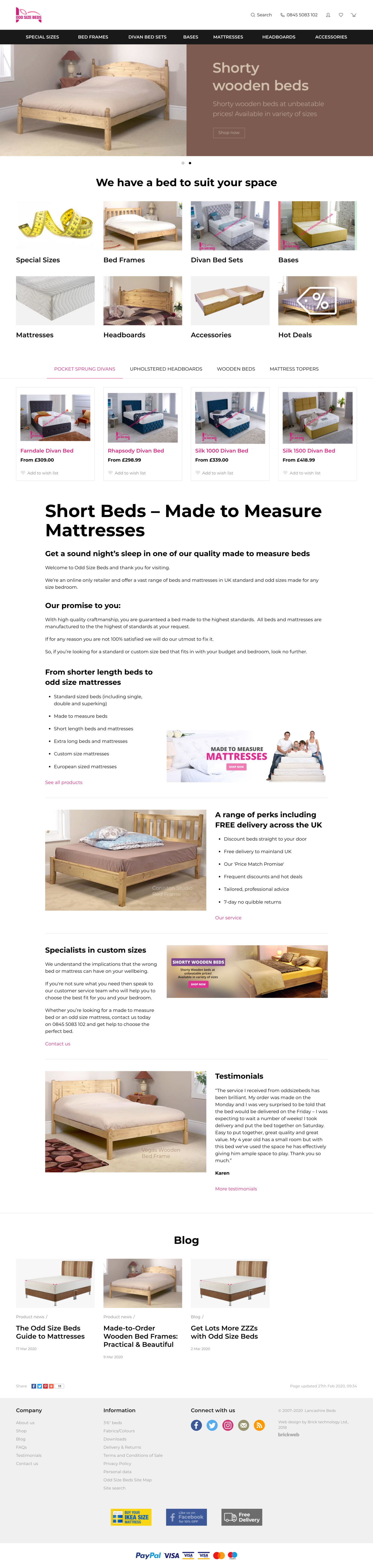 Odd Size Beds Home page