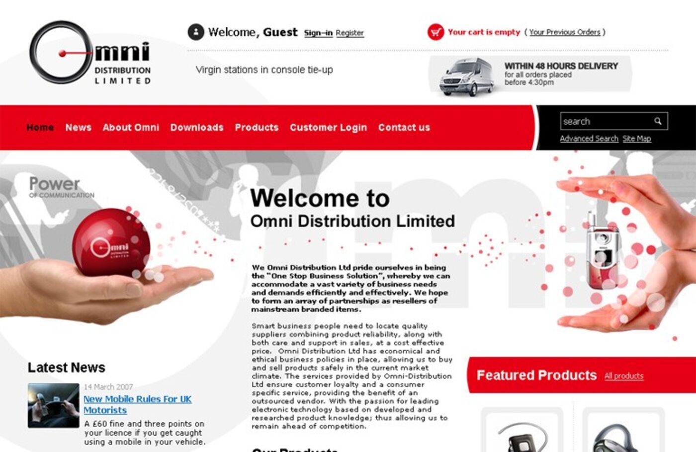 Omni Distribution Limited Homepage header