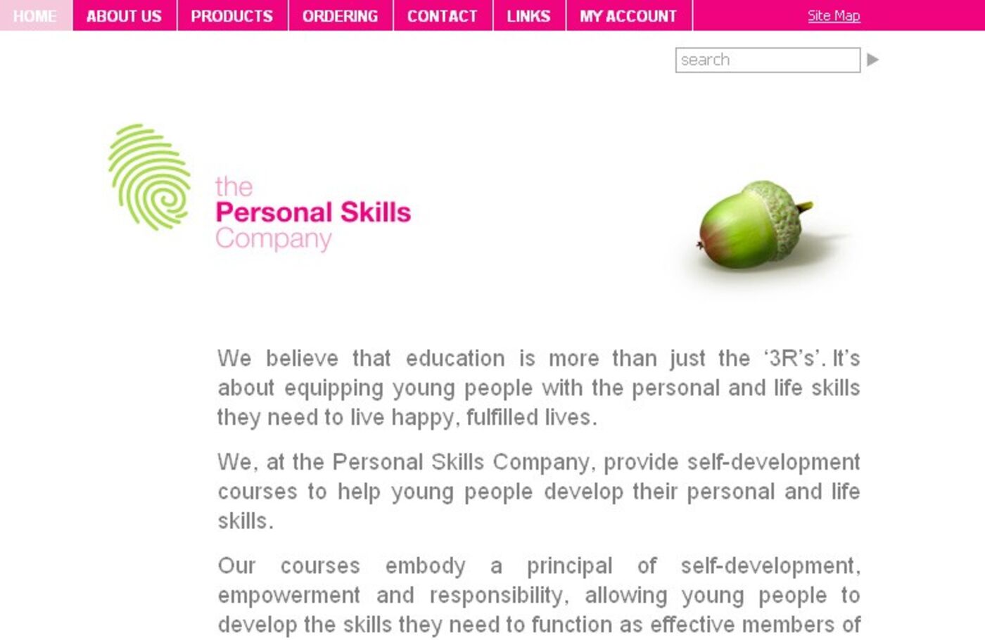 Personal Skills Homepage header