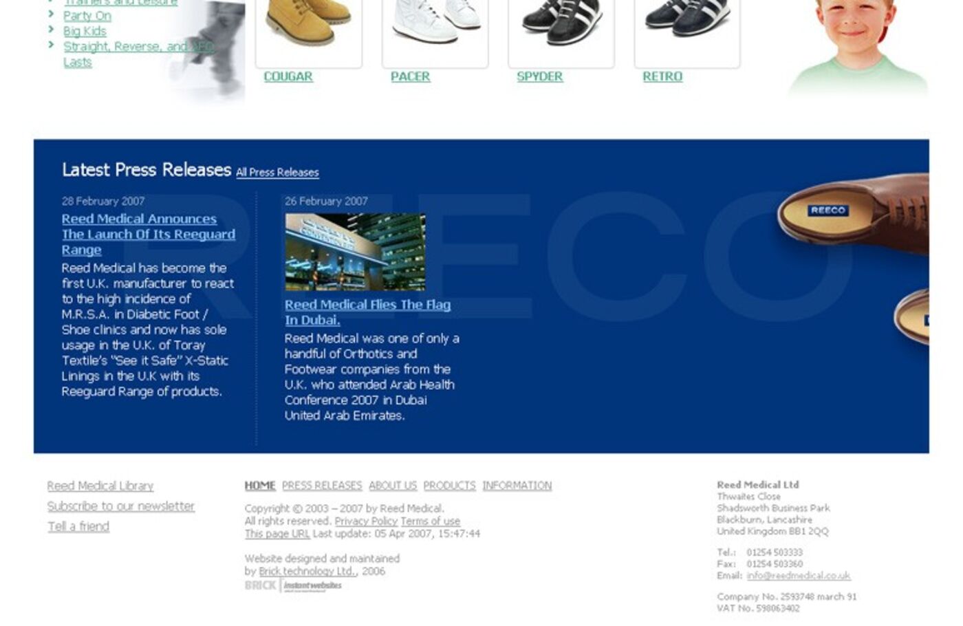 Reed Medical (2007) Homepage Footer