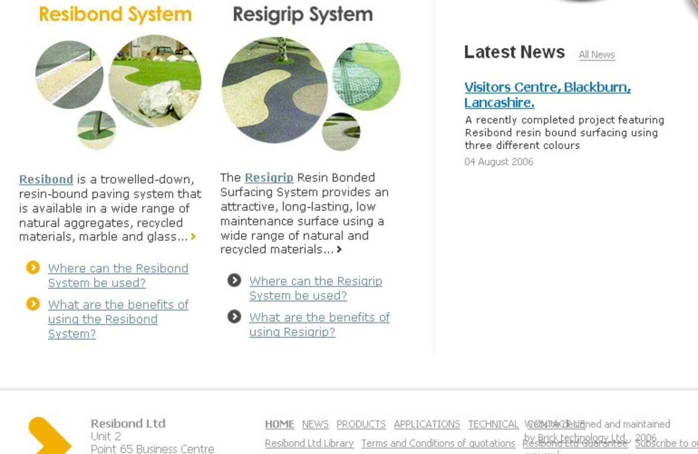 Resibond Homepage footer